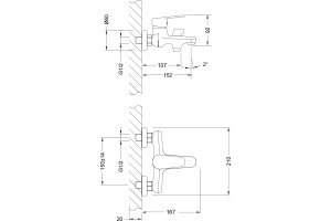 Смеситель Lemark Point для ванны с душем LM0314C - 2