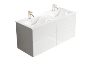 Тумба с раковиной SanVit Лира 120 двойная белый глянец