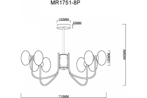 Люстра на штанге MyFar Scott MR1751-8P - 3