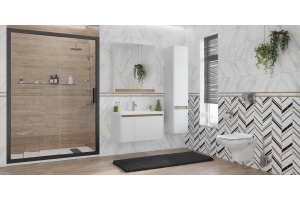 Душевая дверь в нишу STWORKI Стокгольм DE019D2160200 160 см профиль черный матовый - 3