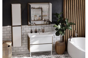 Шкаф подвесной Aquaton Сканди 35 белый- светлое дерево - 3