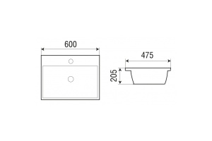 Раковина встраиваемая Weltwasser WW DEILBACH 7608-60 белый (10000004637) - 2