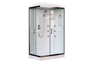Душевая кабина Royal Bath 120х80 R профиль хром стекло прозрачное с гидромассажем