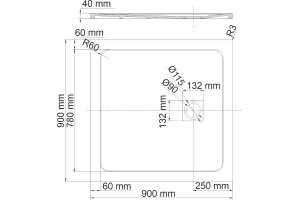 Поддон для душа Wasserkraft Rhin 90х90 белый матовый - 2