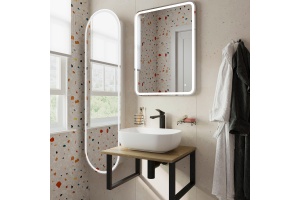 Мебель для ванной DIWO Элиста 60 светлое дерево, с раковиной Moduo 50 Square - 2