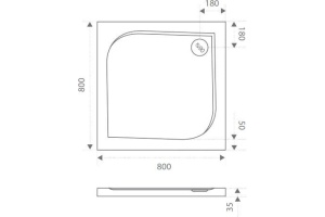 Поддон для душа Good Door Квадро 80x80 - 2