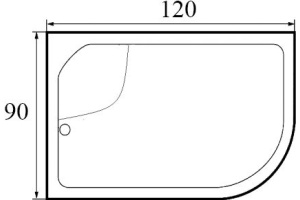 Поддон душевой асимметричный River Wemor 120/90/44 L (10000001763) - 3