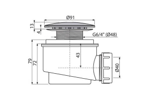 Сифон для душевого поддона, белый A47B D-60 - 2