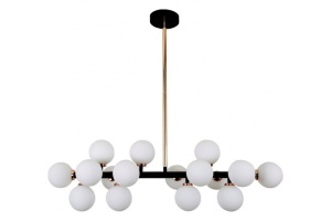 Люстра на штанге LUMINA DECO Marsiada LDP 6033-16 BK+GD