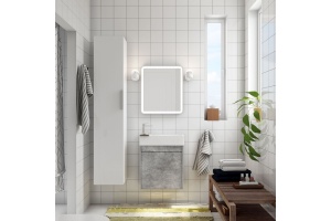 FAMILY База под раковину подвесная с одной распашной дверцей, Cemento Veneto, 500x270x500, Family-500-1D-SO-CV