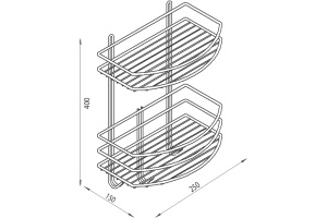 Полка DIWO Смоленск П16190 хром - 2