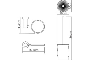 Ершик для унитаза WasserKraft белый - хром - 3