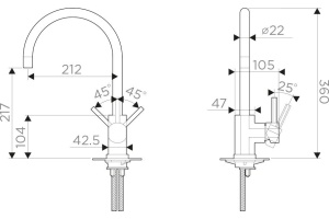 Смеситель Omoikiri Wakayama C для кухонной мойки - 2