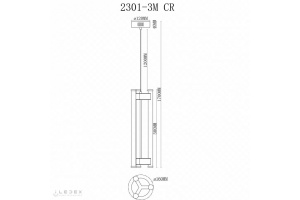 Подвесной светильник iLedex Rocks 2301-3M CR - 3