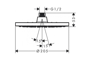 Верхний душ Hansgrohe Vernis Blend 200 1jet EcoSmart черный матовый - 2