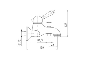 Смеситель для ванны Rav Slezak Labe черный матовый - хром - 2