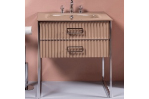 Тумба под раковину моноблок Boheme Armadi Art Monaco 80 бежевый глянец - хром