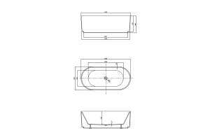 Ванна акриловая Vincea 170х80 белый матовый - 3