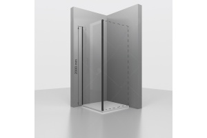 Боковая панель Rgw 70х200 черная стекло прозрачное