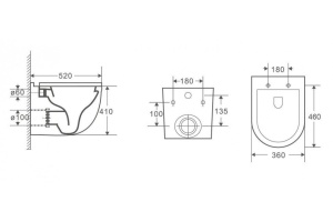 Унитаз подвесной Ceramalux белый, матовый (2198MW) - 3