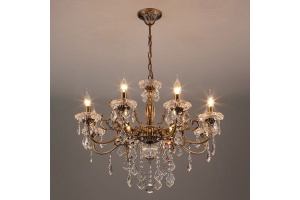 Подвесная люстра Eurosvet Elisha 3281/8 античная бронза/прозрачный хрусталь Strotskis - 2