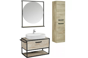 Комплект мебели Aquaton Лофт Фабрик 80 с раковиной Одри 62 светлое дерево 