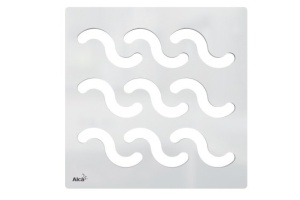 Дизайновая решетка 102×102×5 латунь – хром, MPV002