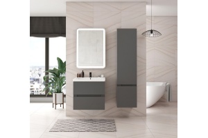 TECHNO Шкаф подвесной, фасады асимметричные, Смоки софт 400x300x1600, AM-Techno-1600-AC-SO-ZB815-R