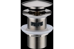 Донный клапан для раковины Boheme с переливом  сталь матовый