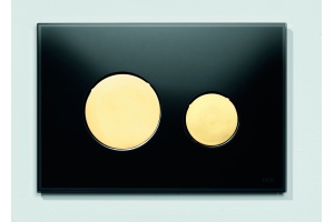 Кнопка смыва TECE Loop 9240658 черное стекло, кнопка золото - 2