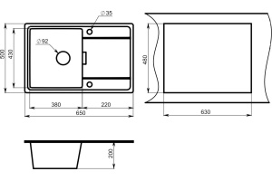 Мойка кухонная Granula GR-6503 шварц - 2