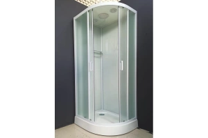 Душевая кабина Frank 100х80 левая белая стекло матовое - 3