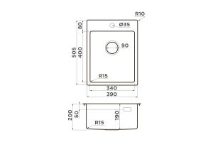 Мойка кухонная Omoikiri Amadare нержавеющая сталь (4997028) - 2