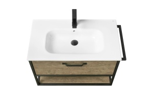 Тумба с раковиной Victoria 80 Aquaton Лофт Фабрик 80 темное дерево  - 3