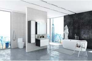 Тумба для комплекта Roca Ronda 80 белый глянец, антрацит - 3