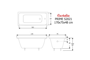 Чугунная ванна Castalia Prime S2021 170x75 - 3