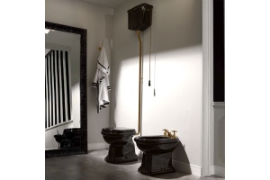 KERASAN Труба для высокого бачка, состоит из 3-х частей, цвет бронза