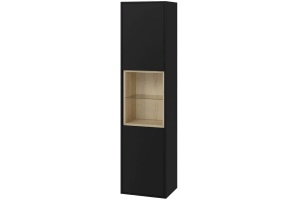 Шкаф-пенал EXCELLENT Tuto 40 черный матовый - светлое дерево