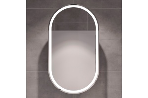 Зеркало-шкаф STWORKI Мальмё МВК073 45, с подсветкой, черный, навесной, в стиле лофт, светодиоды