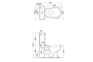 Бачок для унитаза Kerasan Retro черный (108104) - 3