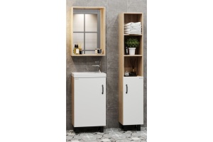 Тумба с раковиной Onika Тимбер 45 белый матовый, дуб сонома (104508) - 2