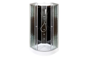Душевая кабина Deto L 90х90 с гидромассажем, без крыши, черный (L809NGMBLACK) - 2