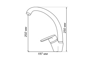 Смеситель для кухни НИМО графит - 3