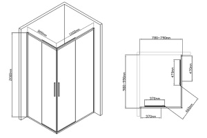 Душевой уголок Vincea Slim-U 100х80 хром стекло прозрачное - 2