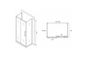Душевой уголок Abber Schwarzer Diamant 150х85 хром стекло матовое - 2
