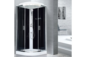 Душевая кабина Royal Bath HK 90x90 профиль хром стекло прозрачное задняя стенка черная - 2