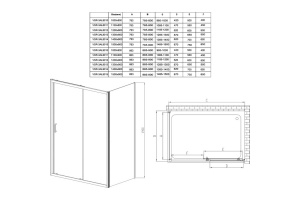 Боковая стенка Vincea Alpha 90х190 хром стекло прозрачное - 2