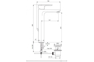 BC561AA CERAPLAN III SLIM Vessel смеситель для раковины высокий - 2
