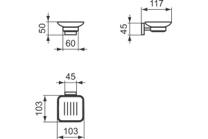 Мыльница Ideal Standard IOM Square белый, хром (E2201AA) - 2