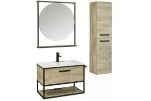 Комплект мебели Aquaton Лофт Фабрик 80 с раковиной Victoria 80 светлое дерево 